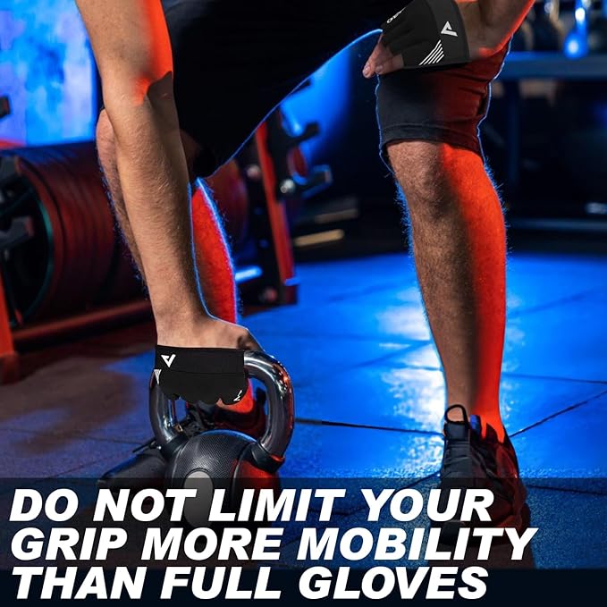 AYRO Minimal Workout Gloves, Short Partial Gym Weight Lifting Gloves Grip Pads for Men & Women with Full Palm Protection & Extra Grip, Best for Weightlifting, Training, Gym & Hand Support