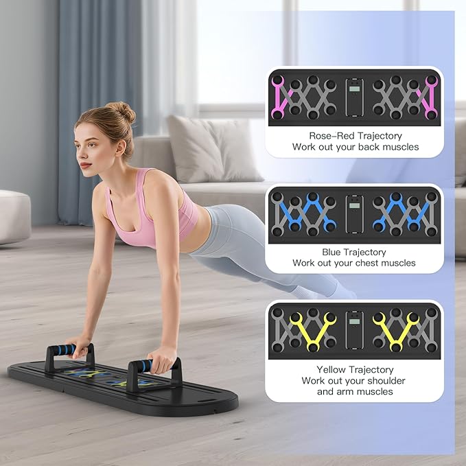 Pilates Board Pilates Reformer Set for Women, 7 in 1 Foldable Pilates Equipment with Timer, Portable Pilates Machine for Home Workout, Fitness, Exercise, Ab, Core