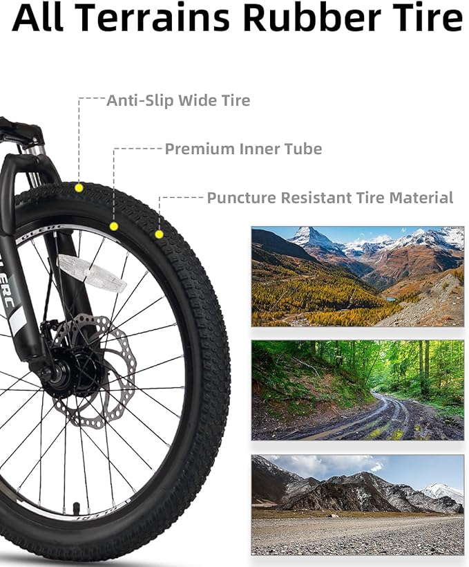 Glerc 20 24 Inch Kids Bike, Kids Mountain Bike for Boys and Girls Ages 6-14, 21-Speed Skyline Bicycle with Front Suspension and Disc Brakes, Multiple Colors