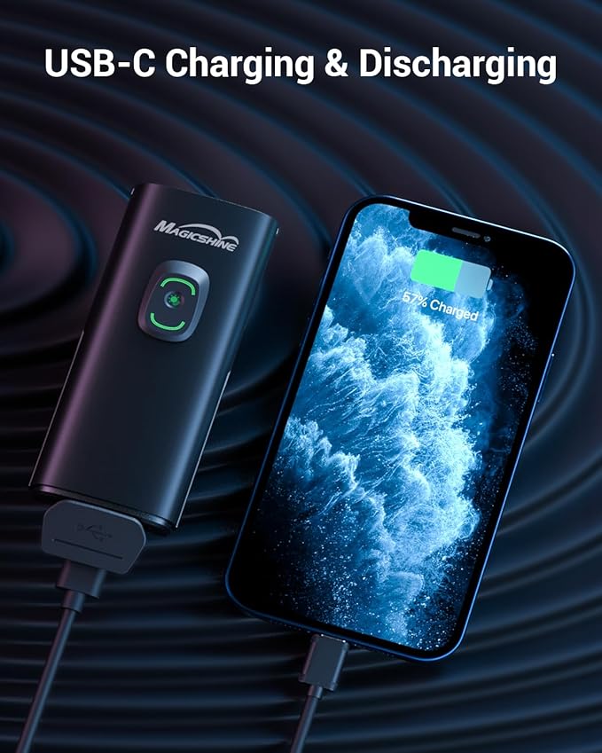 MagicShine Bicycle Light RAY 1600B/RAY 2600B,USB-C Fast Charging IPX6 Waterproof,Equipped with Two High-Power LEDs Bike Headlight