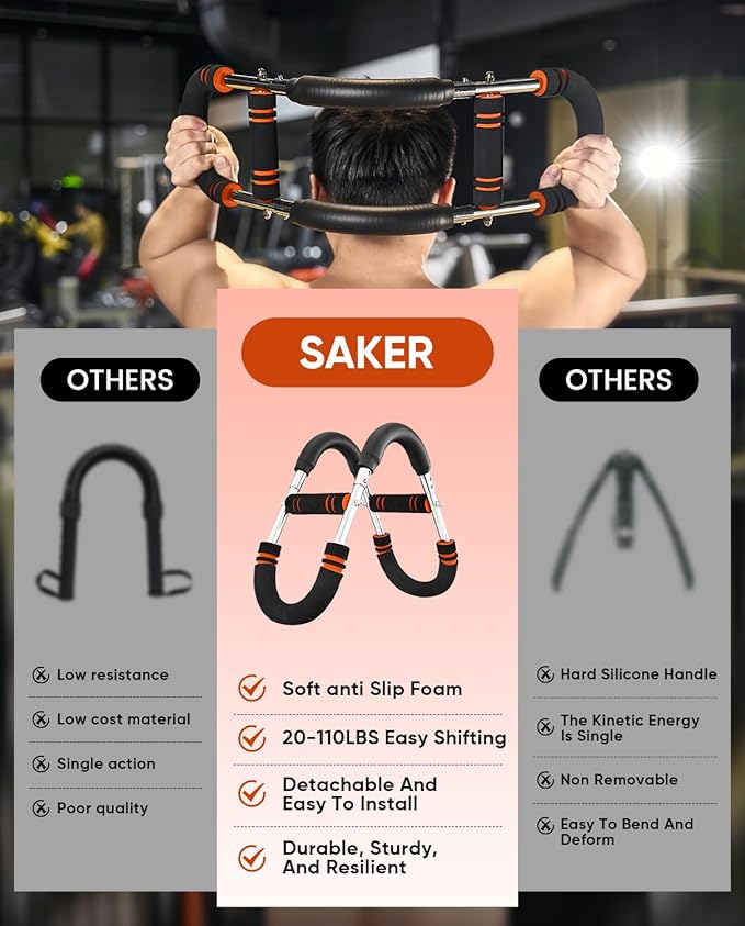Saker Twister Arm Trainer, PowerTwist Arm Trainer, Adjustable Forearm Strengthener, Arm Exercise Equipment, Chest Workout Equipment, Portable Spring Resistance for Home Gym Equipment
