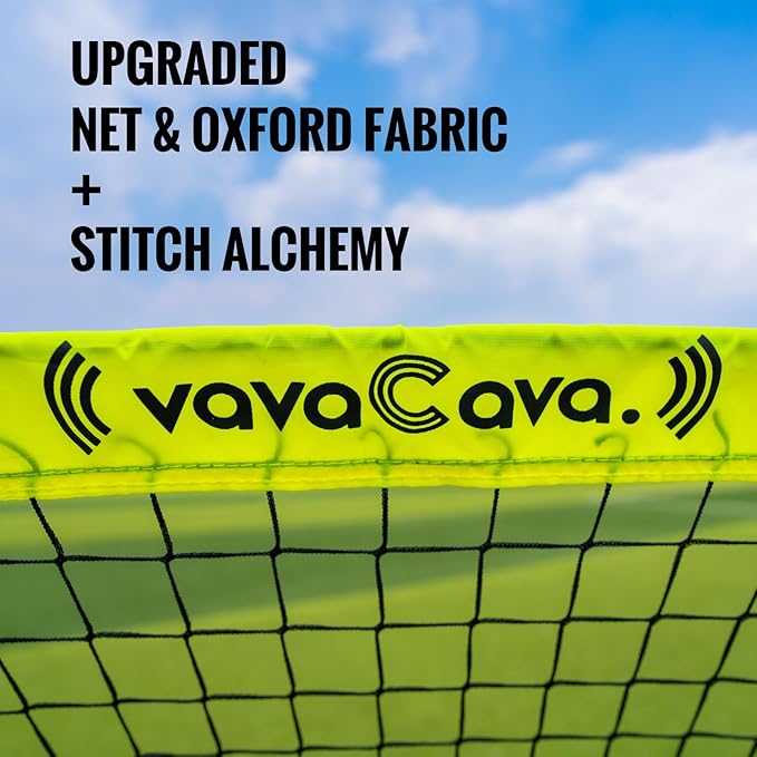 VavaCava 4'x3' Size Portable Soccer Goals Set for Backyard Fun, 2 Nets, 2 Size 3 Balls, 10 Marker Cones, Pump and Carry Bag, Outdoor Games for Backyard, Beach, Lawn, Kids Soccer Training Equipment
