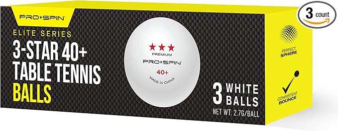 PRO SPIN 3-Star Ping Pong Balls – Professional White 40+ Table Tennis Balls | 3-Star Premium 40 Training & Competition Balls | Bulk, 10-Pack, and 3-Pack Options for Elite Players
