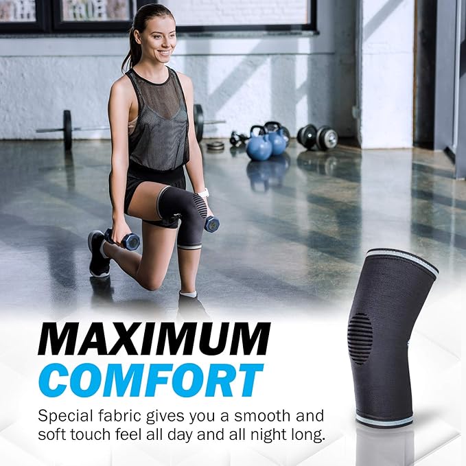 POWERLIX Compression Knee Sleeve for Women & Men, Medical Knee Brace for Arthritis & Knee Pain Relief, meniscus tear & Injury Recovery, Knee Support & Protection for Working out, Running & All Sports