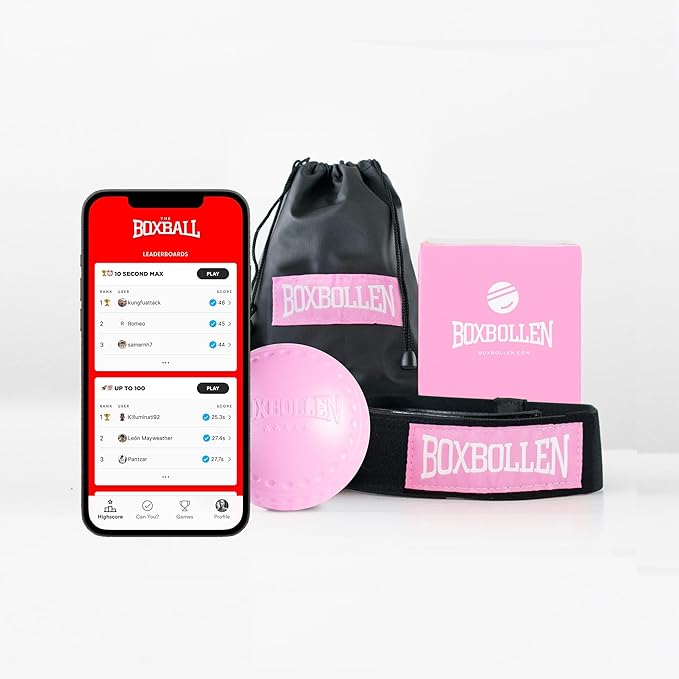 Boxbollen® Boxing Reflex Ball – Celebrity-Endorsed Reaction Trainer | App-Connected Punch Counter | Fun Fitness for All Ages | Improve Coordination & Agility | Ideal Gift for Home Workouts