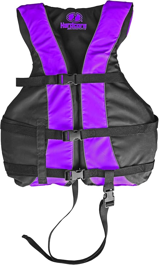 Hardcore Life Jacket Paddle Vest; Coast Guard Approved Type III PFD Life Vest Flotation Device; Jet ski, Wakeboard, Kayak; Ideal Extra Life Jacket for Your Pontoon Boat w/Leg Strap