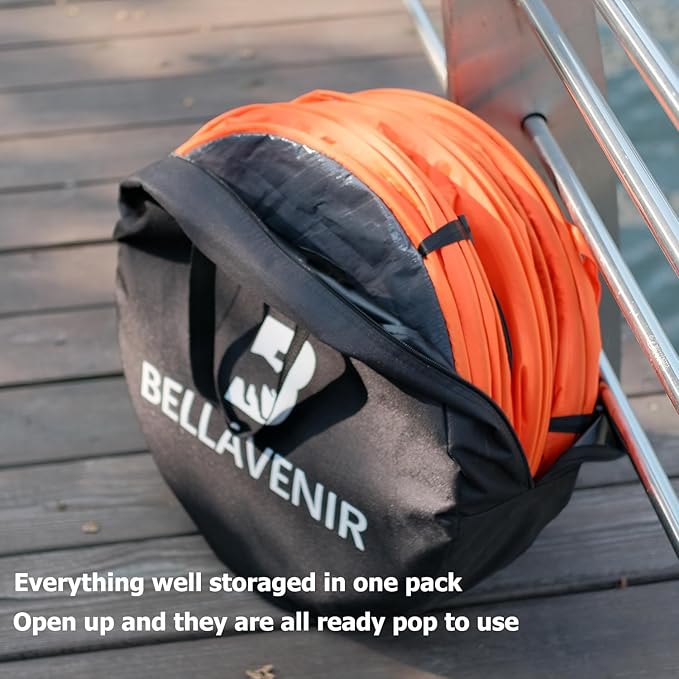 BELLAVENIR Outdoor Pop-up Defenders Football Basketball Soccer 3-Pack Dummies Portable Training Equipment Upgraded Spring Coil,Orange