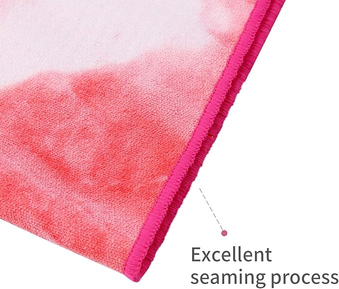 DREAM SLIM Hot Non Slip Grip Foldable Skidless Yoga Towel, 24in x 72in, Multicolor - Pink