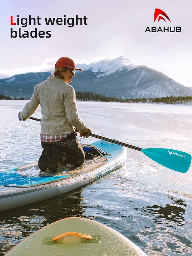 Abahub SUP Paddle - 3 Piece Adjustable Paddles - Lightweight Stand-up Paddle Oars for Paddleboard, Adjustable Aluminum Alloy Shaft 68" - 84", Black/Blue/Green/Orange/Red/Yellow Plastic Nylon Blade