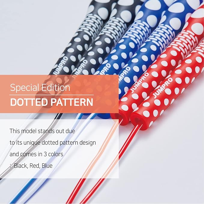 Skipping Jump Rope for Fitness Workout - Light Weight, Adjustable, Tangle Free, Excellent line control for Cardio Boxing, CrossFit, Training Exercise All Ages and Gender ( Special Luxury, KA-220, Made in Korea)