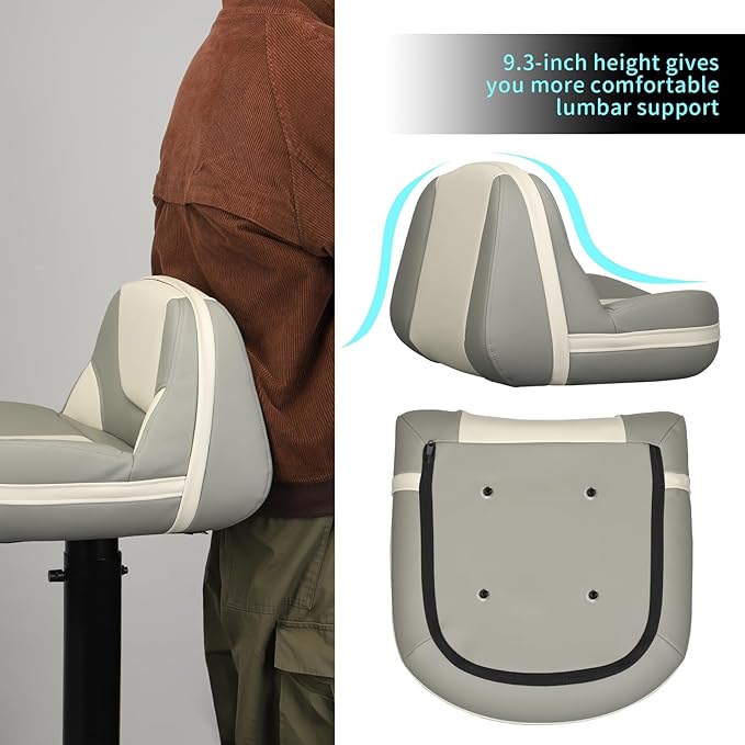 Leader Accessories Pro Casting Boat Seat Lean Pro Fishing High Back Bass Boat Seat