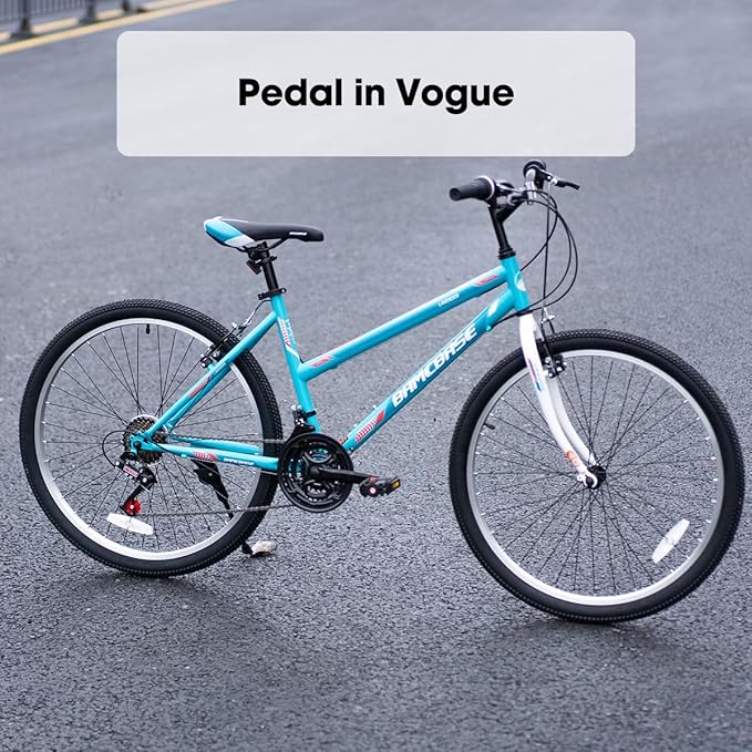 Hiland Adult 26 Inch Mountain Bike, Mens and Womens Bicycle with 21 Speed, High-Carbon Steel Frame Mountain Bicycle, Sport MTB for Men Women