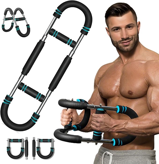 Twister Arm Trainer, Chest Workout Equipment, Three-Level Adjustable Forearm Strengthener at Home, Portable Fitness Exerciser, Gifts for Men Women Dad Bro Husband