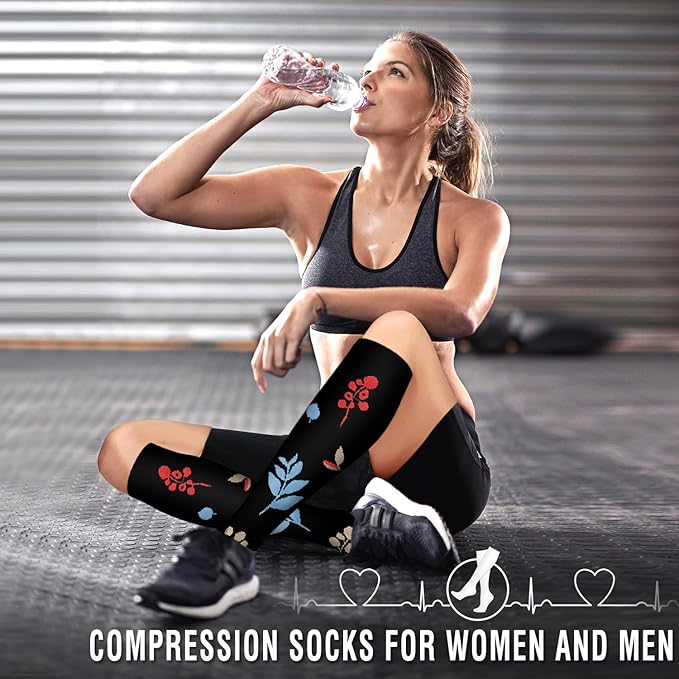 6 Pack Copper Compression Socks for Women and Men Circulation-Best Support for Medical, Running,Nursing,Athletic