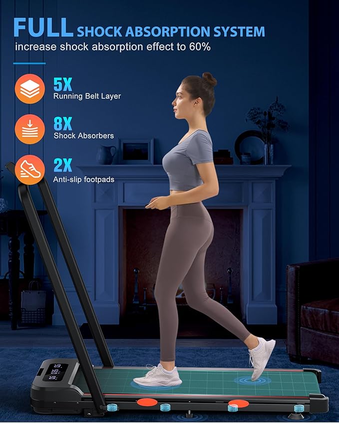 340lb Capacity Walking Pad Treadmill with 12% Incline, Big LED Display Under Desk Treadmill Support Full Manual/3-Preset Countdown/App Mode, Portable Treadmills for Small Spaces, Home