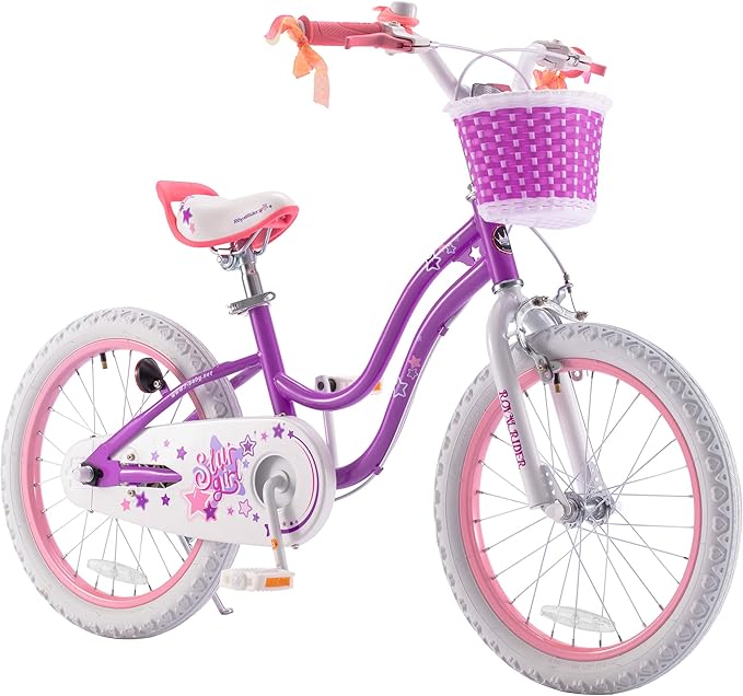 RoyalBaby Girls Bike EZ Bike Stargirl Training Free Balance to Pedal Easy Learning Bicycle, 12-20 Inch for Toddlers & Big Kids.