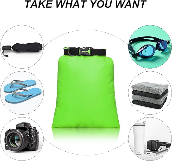 Shappy Waterproof Dry Bag Set 6 Sizes Lightweight Sacks and Long Adjustable Shoulder Strap Outdoor Water Proof Keep Gear Dry Bag Stuff Sacks for Backpacking, Boating, Hiking, Camping