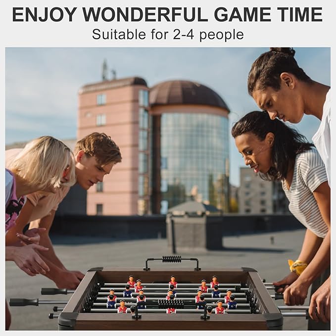 Foosball Table, 58inch Competition Soccer Table Game w/ 2 Balls for Adult Kids Youth, Heavy-Duty Arcade Table Soccer for Home, Game Room