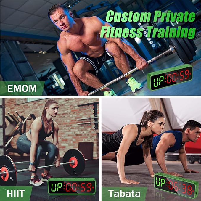 Small Gym Timer Clock Stopwatch Magnetic Workout Interval Timer, Large LED Digital Display, Home Accessories Countdown Clock for Home Gym Garage Schools