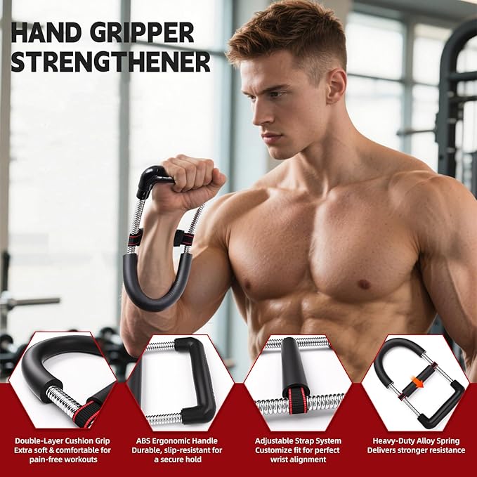 Adjustable Twister Arm Trainer, Chest Trainer for Men, 2025 New 66-130LB Adjustable Arm Exercise Equipment with A Pair of Wrist Straps, Portable Home Chest Workout Equipment