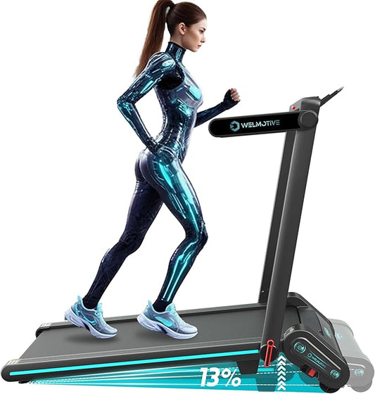 Treadmill with Auto Incline Walking Pad Underdesk for Home Office Potable Compact Running Machine Jogging Caminadora para Casa Up to 13% 6 Levels with Remote Control Indoor Fitness Black