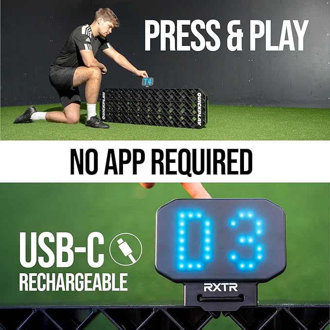 QUICKPLAY Replay Station Soccer Rebound Board - Portable Dual Surface Rebounder with Adjustable Angle - Soccer Training Equipment for Control, Passing Practice