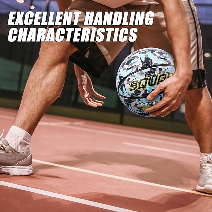 SQUAD NightPlay Reflective Basketball Size 5, Size 7 - Cool Holographic Glow Basketball for Night Game, Ideal Gift for Boys Girls 10-14 Year Old, Cool Teen Toys