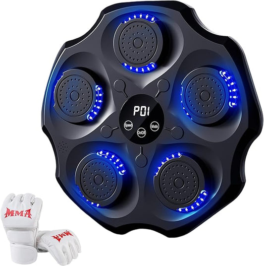 Music Boxing Machine, Smart Bluetooth Music Punching Machine with Gloves, Large Size Wall Mounted Electronic Boxing Target for Adults Kids, 9 Modes & 9 Speeds (Upgrade)