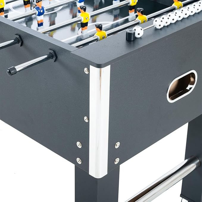 4ft/4.5ft Foosball Table and Balls Set for Adults and Kids, Soccer Game Table, Sturdy Football Table Arcade with Cup Holders & Heavy-Duty Legs, for Indoor or Outdoor