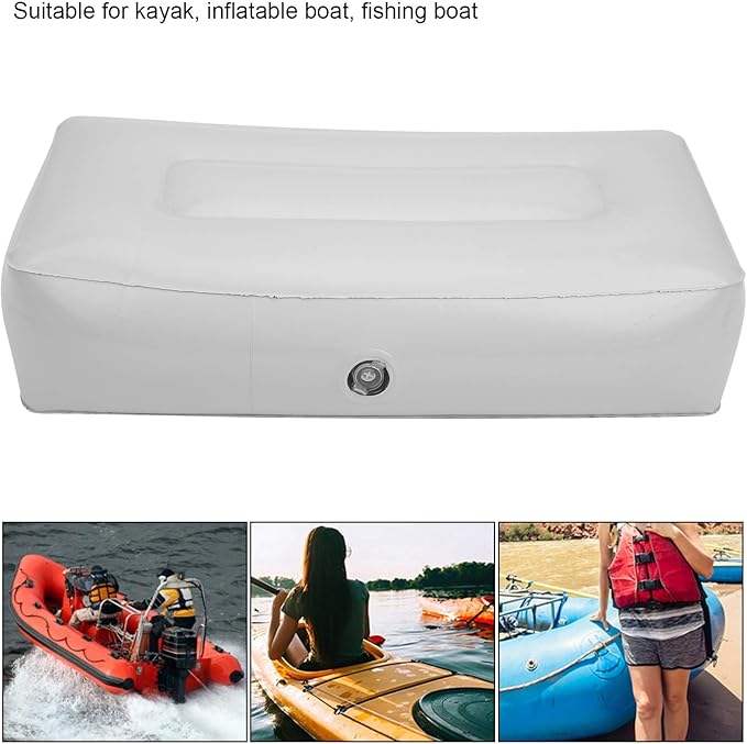 Kayak Inflatable Seat Cushion, Pack of 2 Soft PVC Inflatable Seat Cushion Portable Fishing Boat Cushion for Kayak Inflatable Boat Fishing Boat Outdoor Projects, Gray