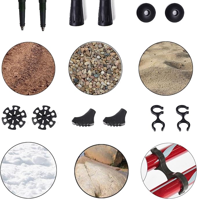 ThreeH Walking Sticks Lightweight Trekking Poles T Anti-Slip Handle Design Adjustable Walking Cane for Travel Hiking Climbing Senior Men Women