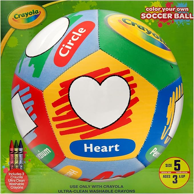 Crayola Score N’ Explore Officially Licensed 5” Color Ball, Interactive Coloring Soccer Ball for Kids, Fun Learning Toy Activity Ball