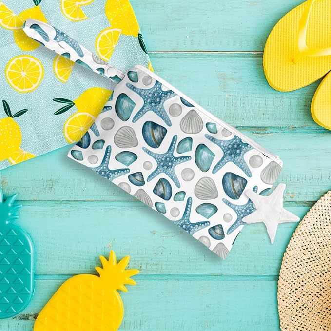 Wet Bag, Wet Dry Bag, Wet Bag for Swimsuit, Travel, Beach, Pool, Diapers, Dirty Yoga Gym Clothes, Toiletries, Makeup Bag, Waterproof Reusable Cute Beach Bag Bee Flower Decor, 2 Pcs Set.