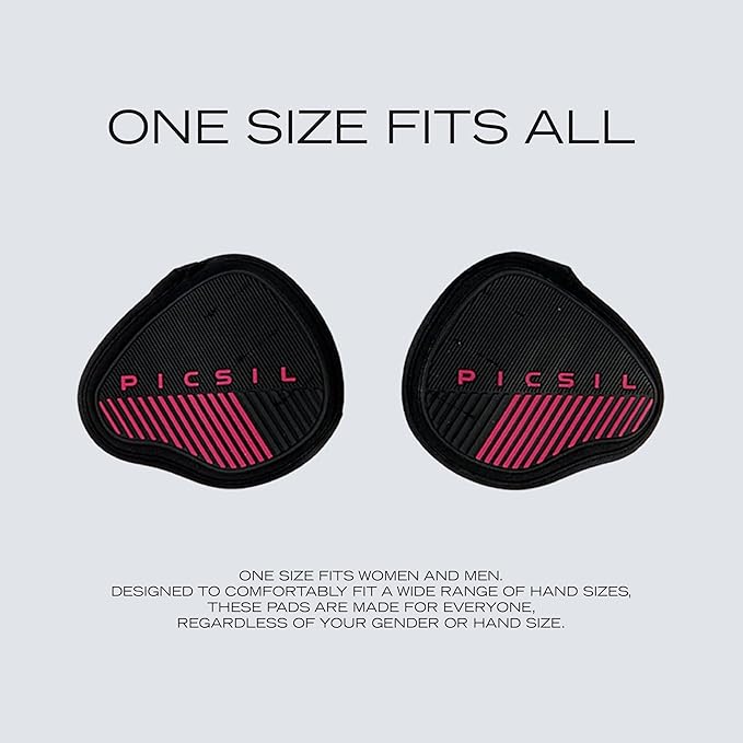 PICSIL - Fitness Grips Pads | Alternative to Gym Gloves | Strong Neoprene Grip for Weightlifting & Cross Training | Suitable for Men & Women | Design for Dumbbells and Pull Ups | One Size |