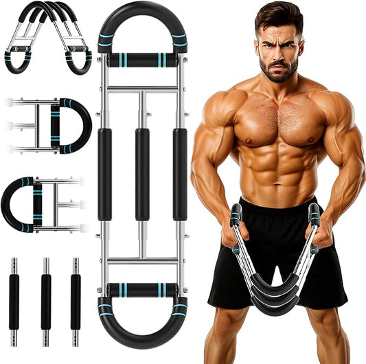 Twister Arm Trainer, Dual Triple-Spring, 30-180lb Adjustable, Chest Arm Shoulder Workout Equipment, Portable Detachable Arm Twister Exerciser for Men, Chest Expander for Gym Home Fitness