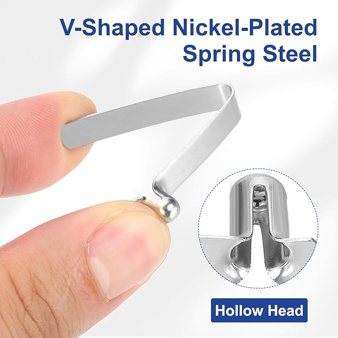 HARFINGTON Single Button Kayak Paddle Snap Spring Clip Spring Steel V-Shaped Hollow Lift Telescopic Locking Tube Pole Clips for Tent Umbrella Camping