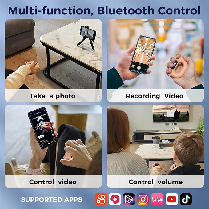 Smart Hand Grip Strengthener for Exercise and Fun, Gorifei Grip Strengthener with Comfortable and Soft Silicone Material, Suitable for Grip Strength Training, 5 Games Available and Control Shorts Browsing&Photos Taking on Phone