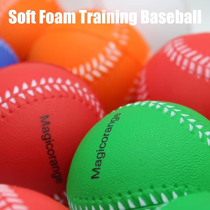 Magicorange Baseball, Foam Baseballs 20 Pack Practice Training Baseballs Unmarked Baseball Soft Toss, Batting, Fielding, Hitting, Pitching