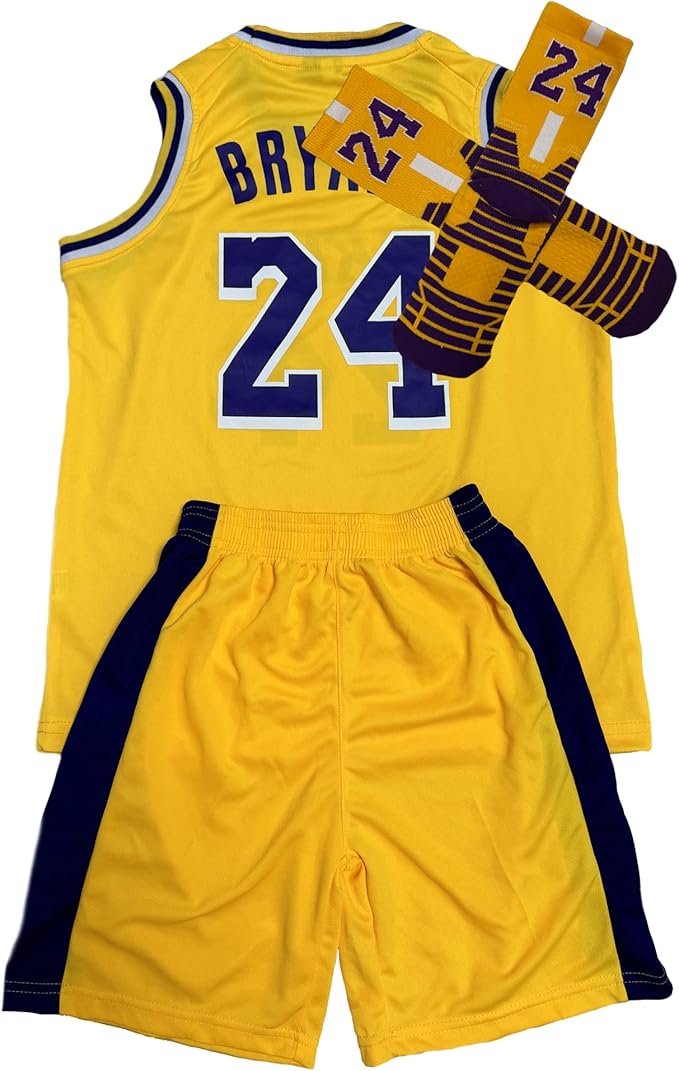 3PC Basketball Jersey Set for Youth Basketball Tank Top + Track Shorts+ Socks Set #24