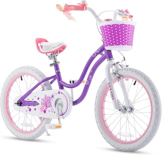RoyalBaby Girls Bike EZ Bike Stargirl Training Free Balance to Pedal Easy Learning Bicycle, 12-20 Inch for Toddlers & Big Kids.