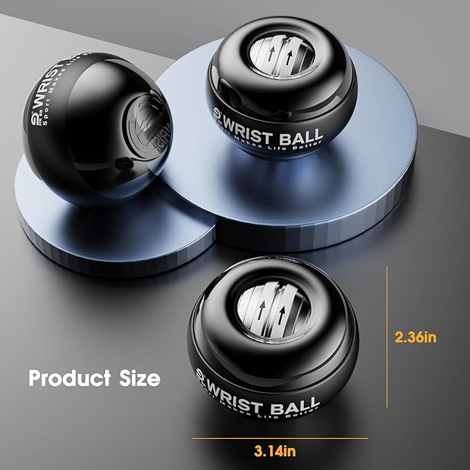 Wrist Trainer Ball Auto-Start Gyroscopic Forearm Exerciser Gyro Ball for Strengthen Arms, Fingers, Bones and Muscles