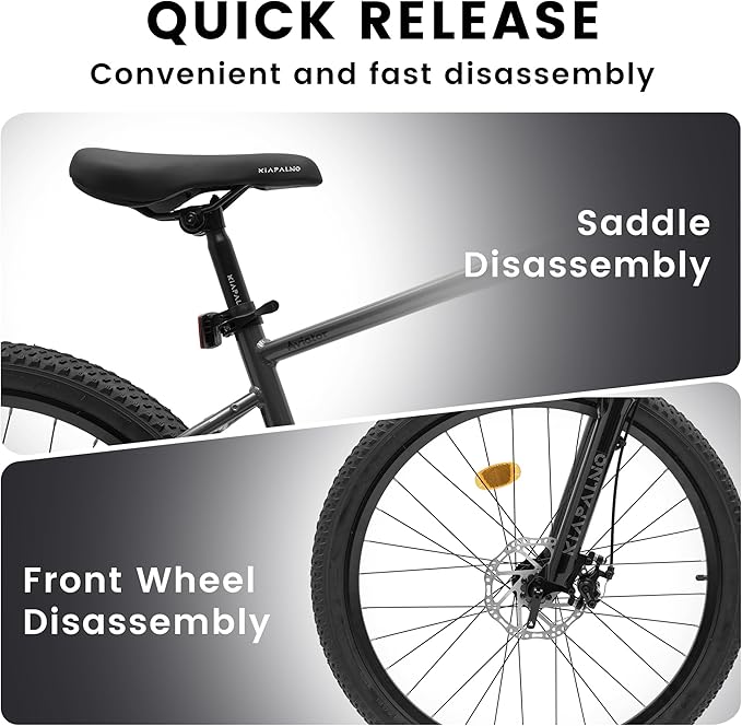 20 24 26 Inch Mountain Bike, 20 inch 7 Speeds Steel Kids Fat Tire Mountain Bike, 24 26 inch Aluminum Frame Boys Bike, Front Suspension Dual Disc Brake Teens Sport Bikes for Kids Boys Girls