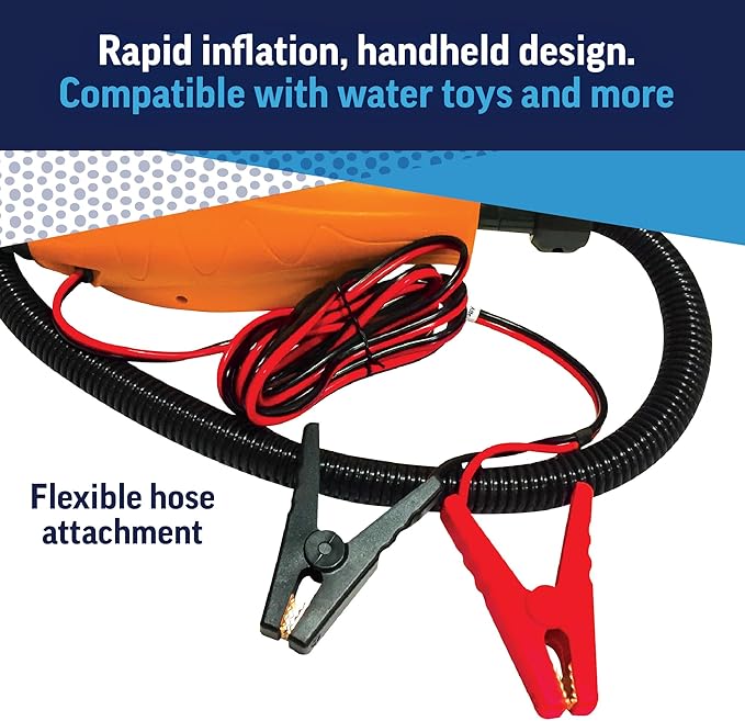 Wow Sports - Electric Air Inflator - Air Pumps for Inflatables - Great for Towables and Boat Accessories - DC - Includes Cord, 3.0 PSI