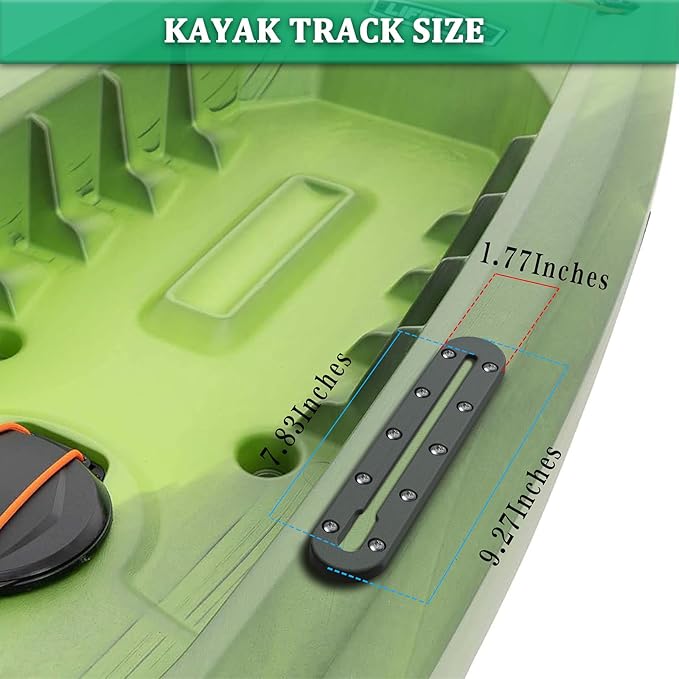 Kayak Track, Kayak Low Profile Track, Kayak Rail, Kayak Accessories Mount Track, Kayak Gear Track for Fishing Rod Holder, Fish Fider, Cup Holder, Anchor Cleats