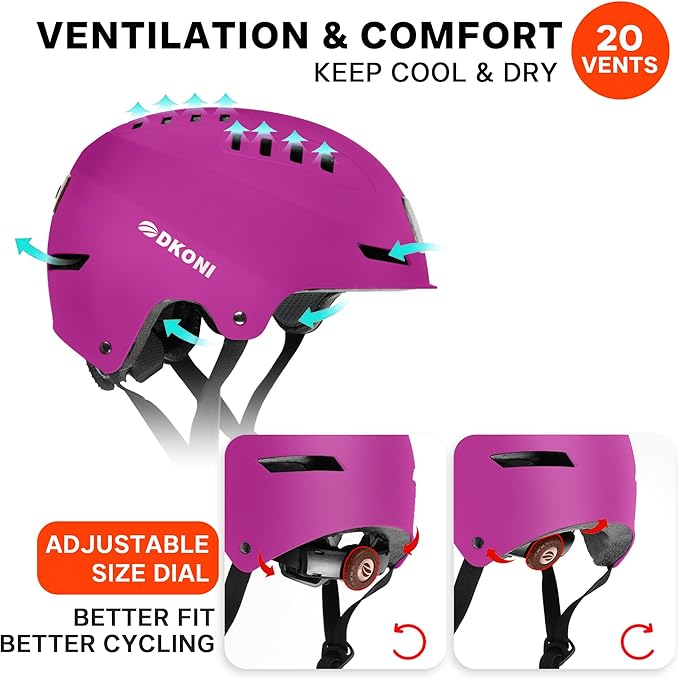 Bike Helmet with LED Lights Bicycle Helmets Commuter Cycling Helmet USB Rechargeable Front & Back LED Light Helmet for Adult Men Women