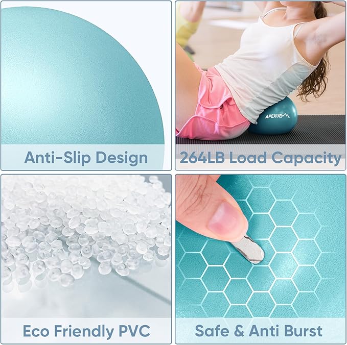 APEXUP Yoga & Pilates Ball - Anti Slip Heavy Duty Gym Ball for Fitness, Balance & Core Workout