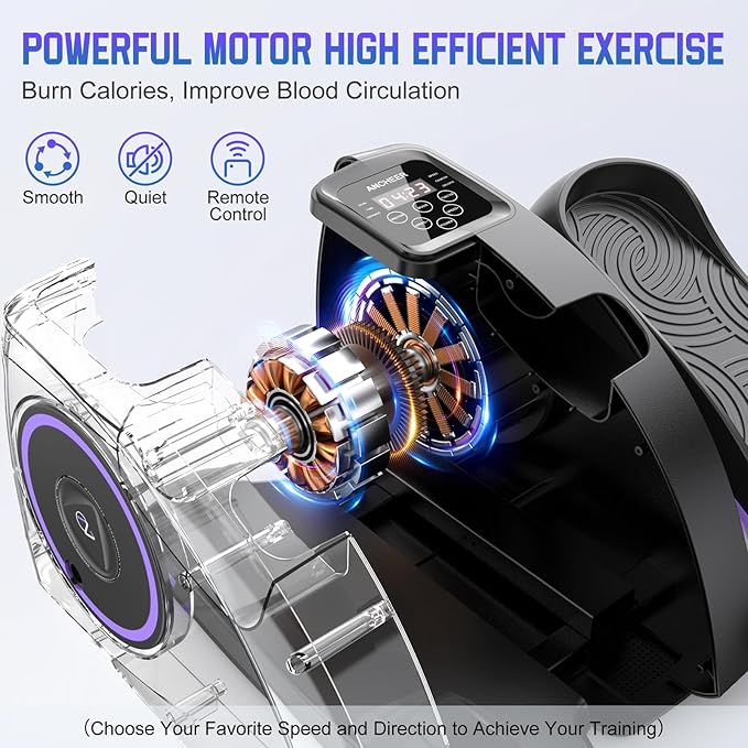 ANCHEER Under Desk Elliptical Machine, Electric Seated Pedal Exerciser, Mini Elliptical Machines for Seniors, LCD Display Monitor, Remote Control, Leg Exerciser for Home