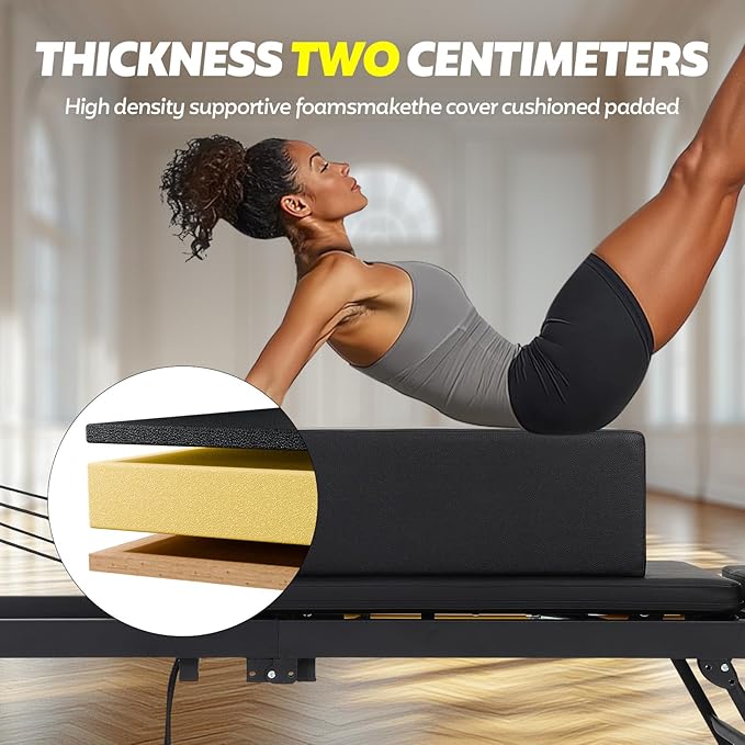 FAHKNS Portable Pilates Reformer Sitting Box, Non-Slip Pilates Sit Boxs for Home Workout, Pilates Exercise Accessories for Pilates Refomer/Board, Posture Correction