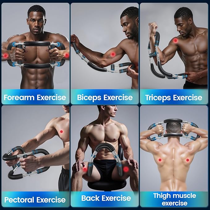 Twister Arm Trainer - Adjustable Resistance Arm & Chest Exerciser, Portable Forearm Strengthener with Detachable Design, Power Twister Bar for Home Gym, Outdoor & Office Workout