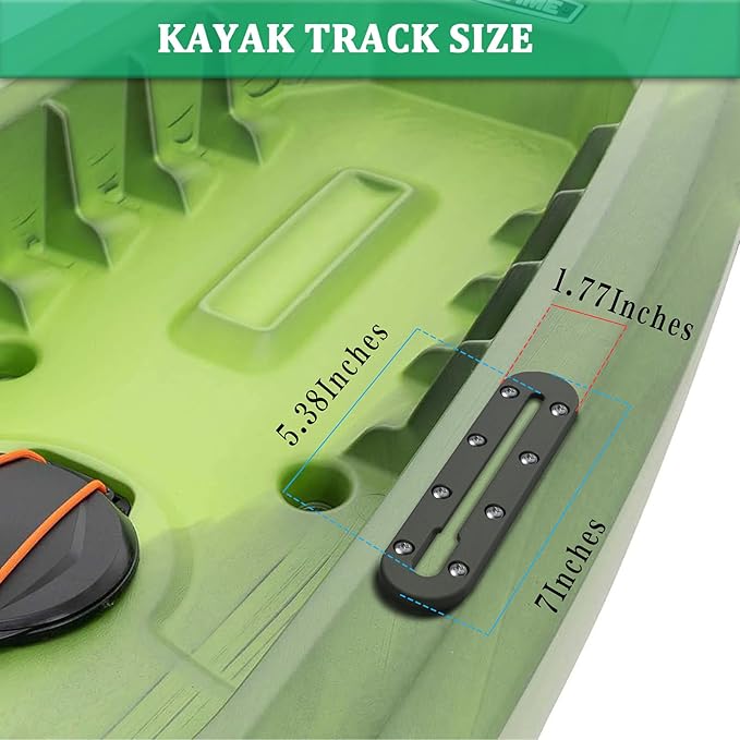 Kayak Track, Kayak Low Profile Track, Kayak Rail, Kayak Accessories Mount Track, Kayak Gear Track for Fishing Rod Holder, Fish Finder, Cup Holder, Anchor Cleats